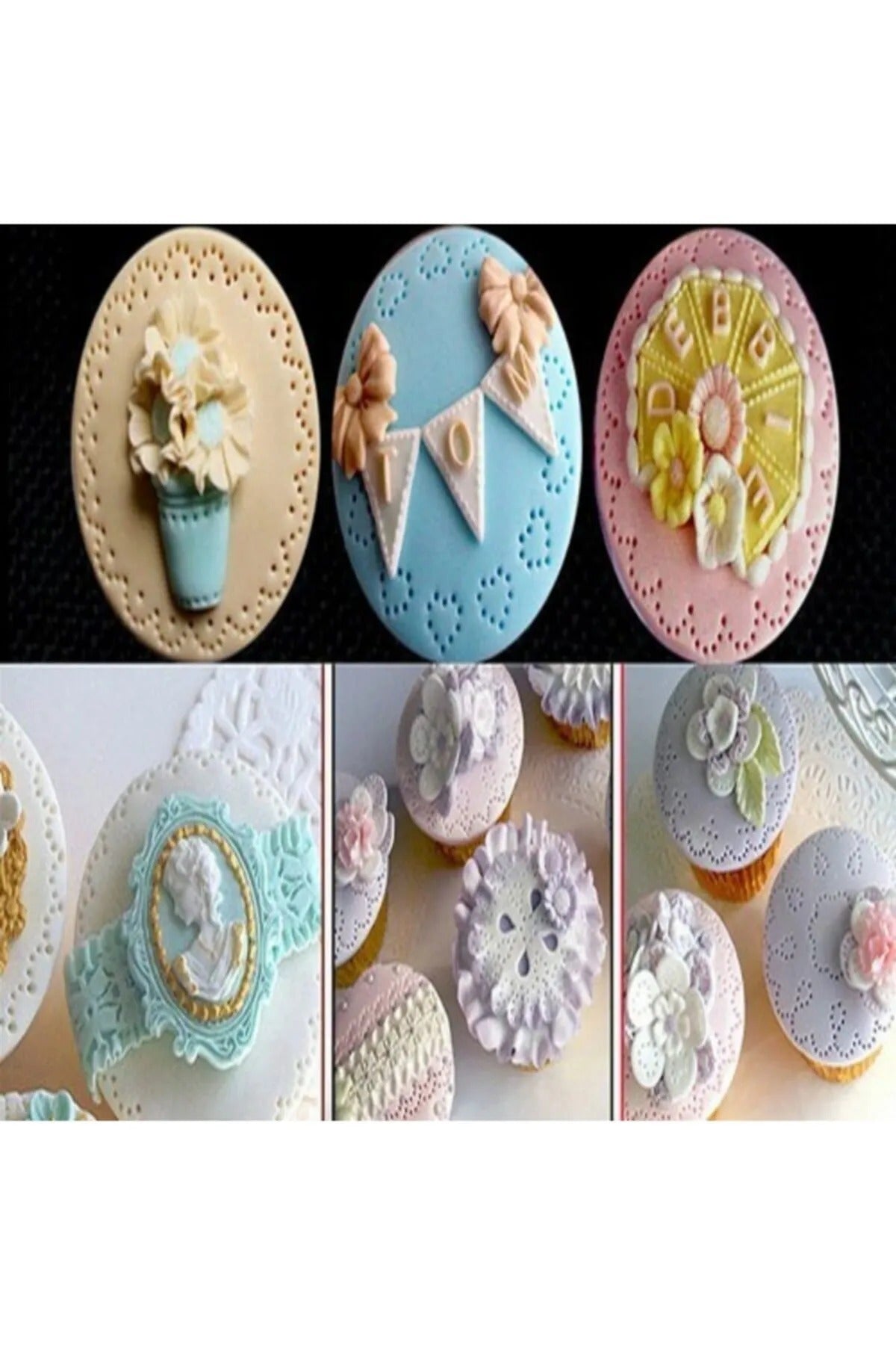 Silikon Üçgen Harfli Flama-Bayrak Şeker Hamuru Kalıb