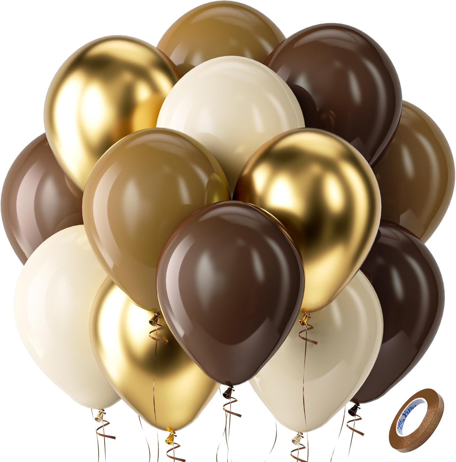 Gold Kahve Krem Balon Zinciri Seti