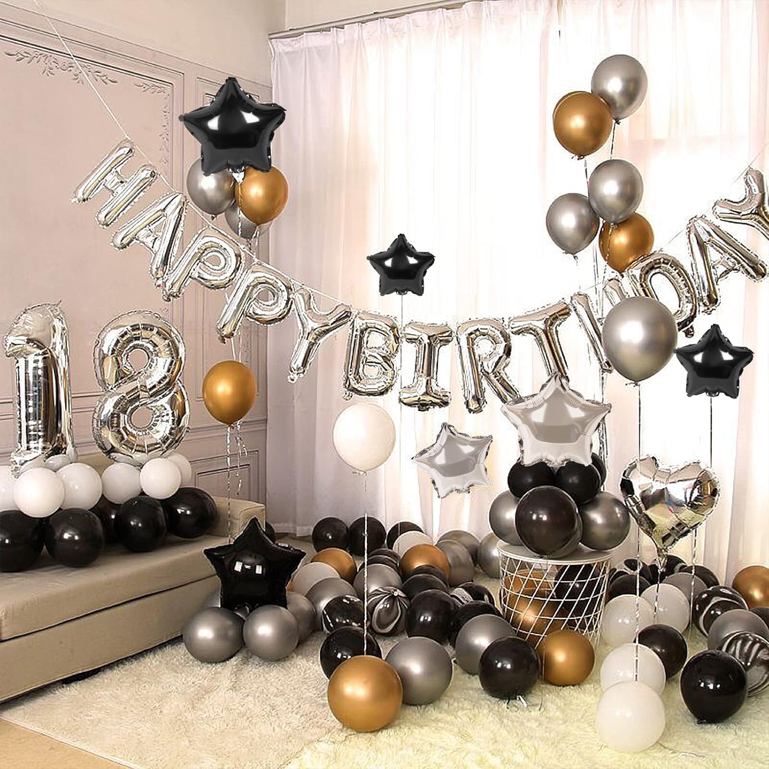 Happy Birthday Gümüş Folyo Balon Seti