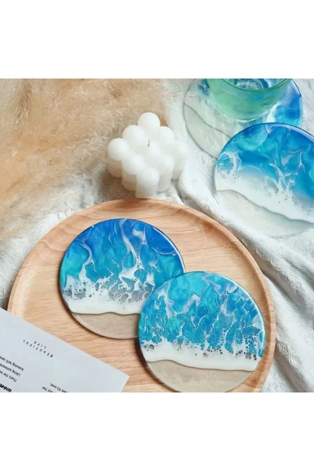 Epoksi Yuvarlak Daire Bardak Altlığı Silikon Kalıbı - 10cm