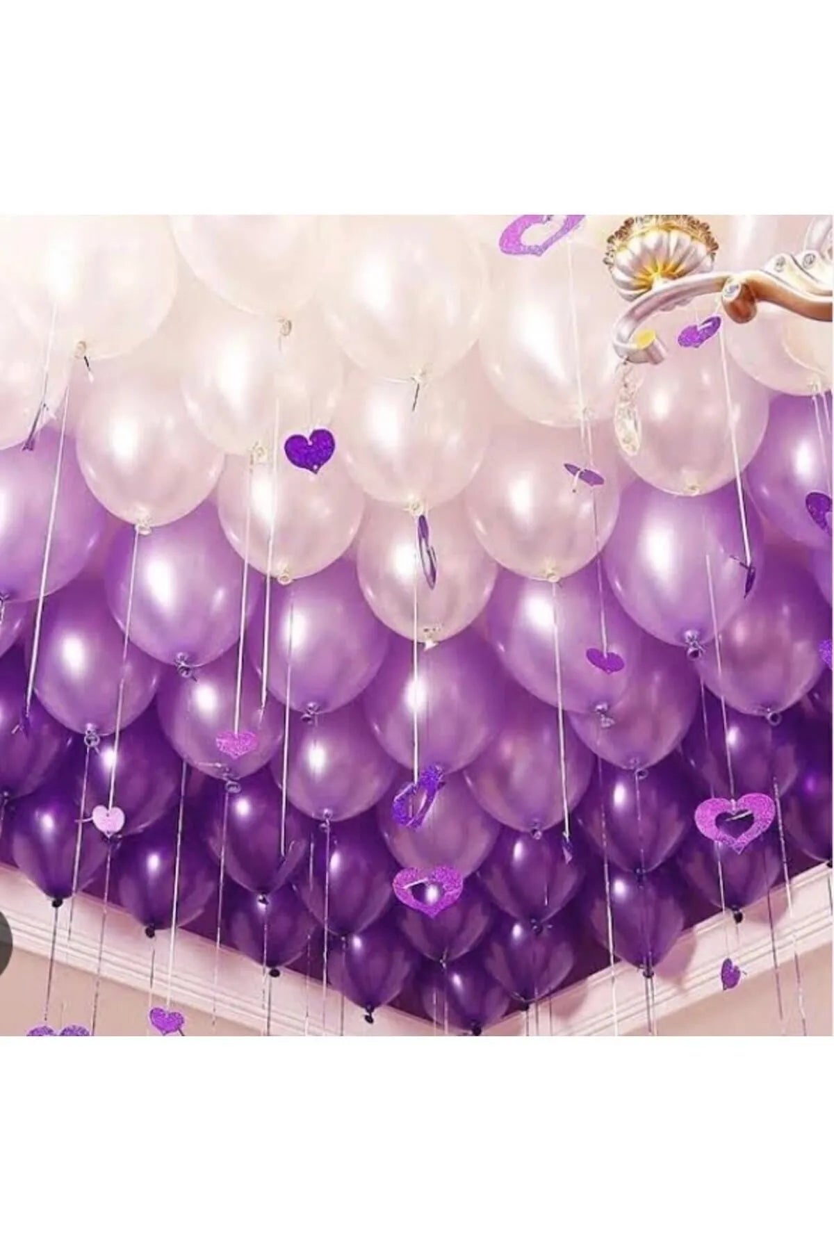 Mor Metalik Balon 10 Adet