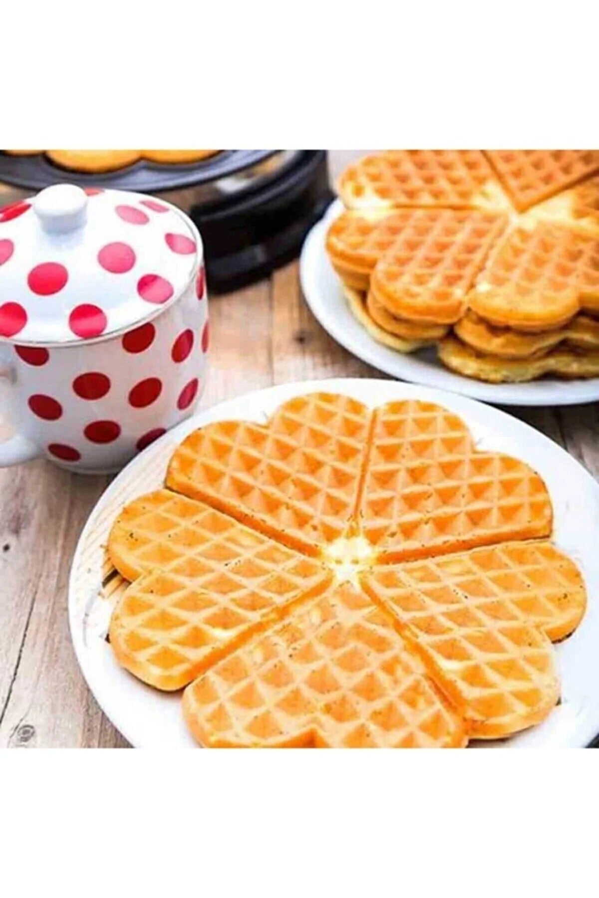 Silikon Kalp Desenli Kek Çikolata Waffle Kalıbı