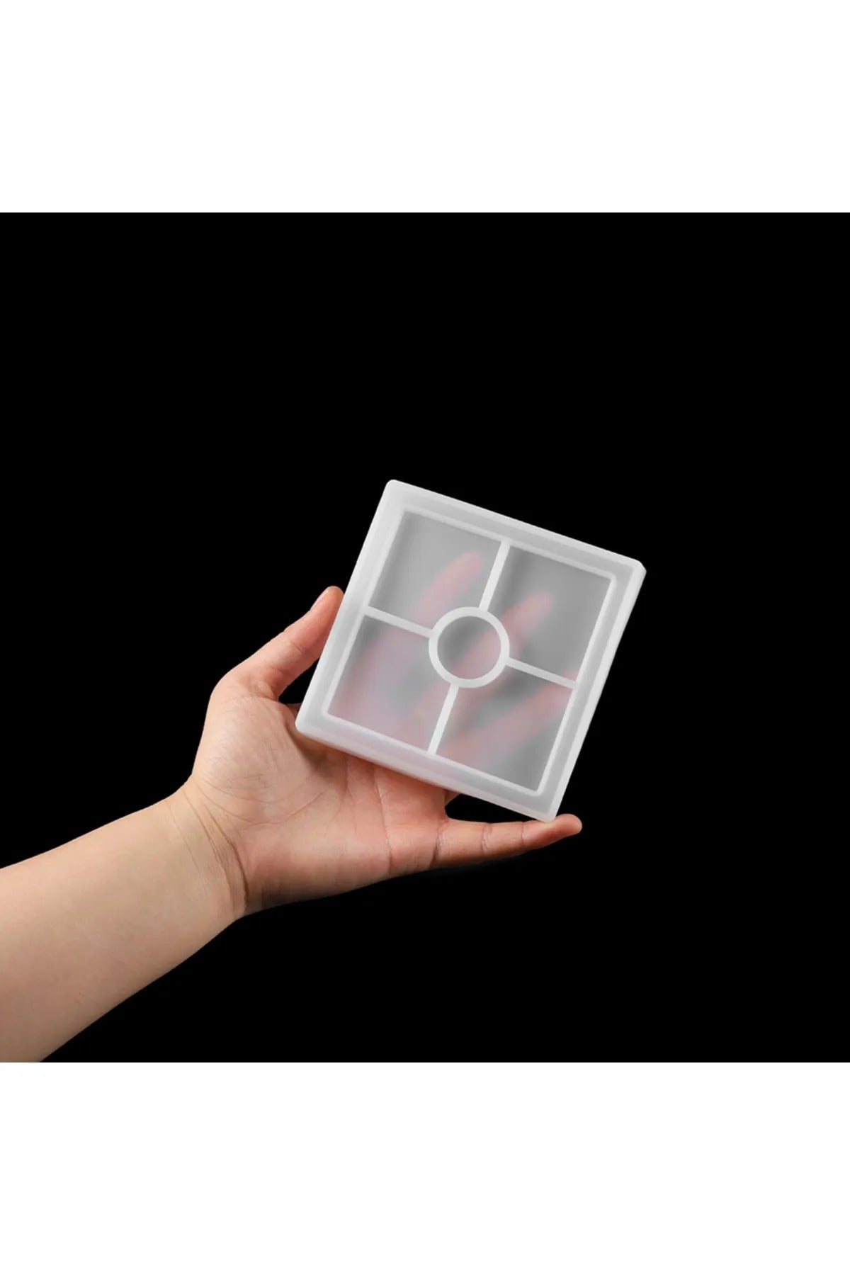 Epoksi Kare Tabak Bardak Saksı Altlığı Silikon Kalıbı (10cmx1.7cm)
