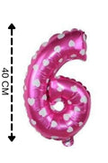 Folyo Balon 6 Rakamı Helyum Balon 40 Cm Pembe Renk
