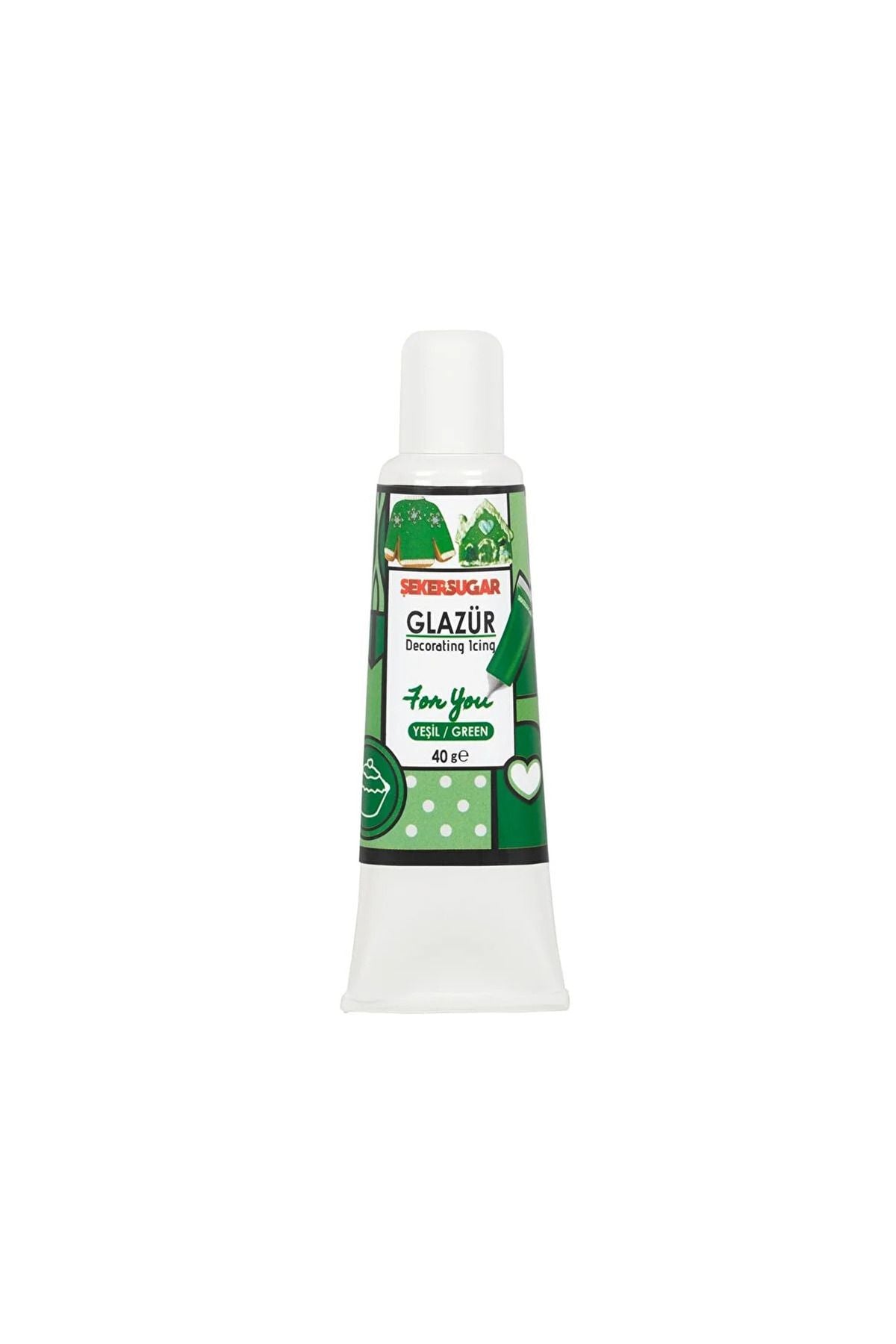 ŞEKER & SUGAR Süsleme Glazürü Yeşil Renk 40 gr