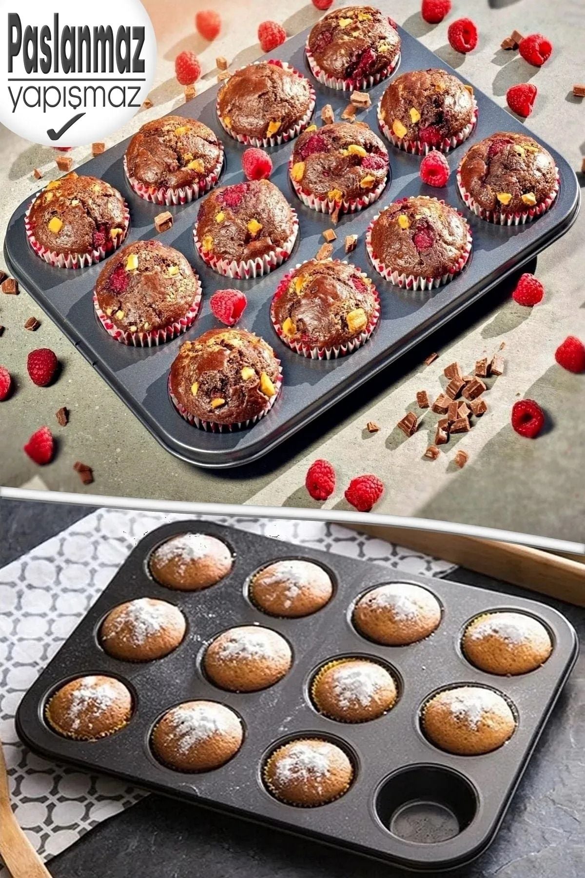 Muffin Yanmaz Tepsi Cupcake Tepsi 12'li