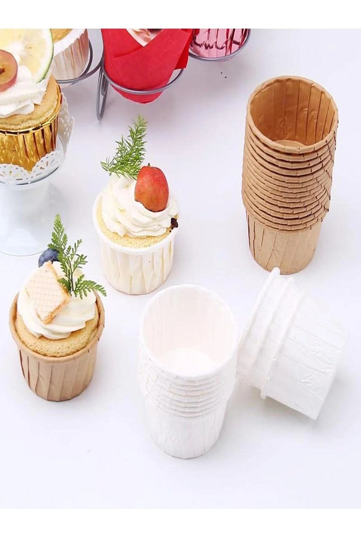 Muffin Cupcake Kek Kalıbı Kapsülü Kraft Renk 20 Adet