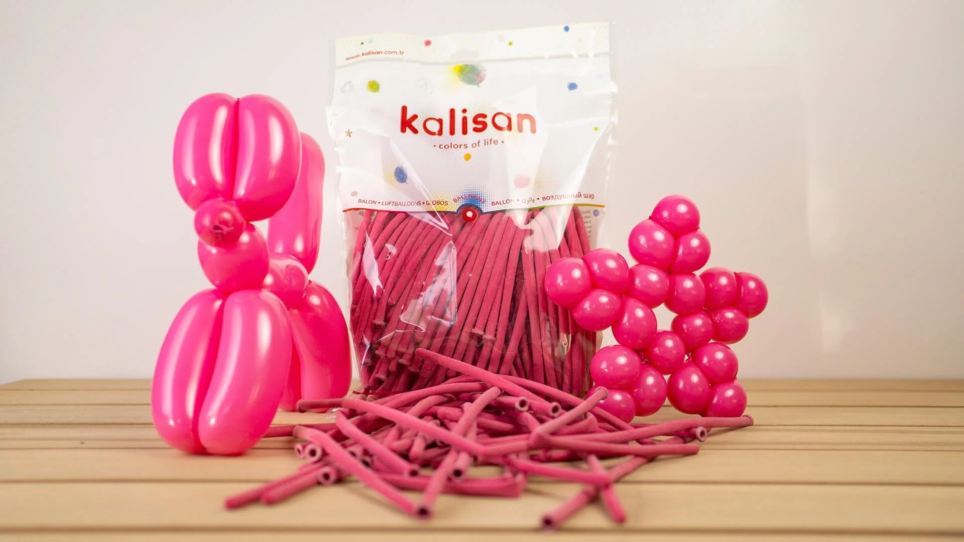 Fuşya Sosis Balon 10 Adet