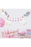 Unicorn Karakterli Boynuzlu At Temalı Pony Parti Konsep3d Banner