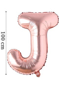 Folyo Balon J Harfi Helyum Balon 100 Cm Rose Renk