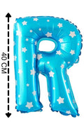 Folyo Balon R Harfi Helyum Balon 40 Cm Mavi Renk