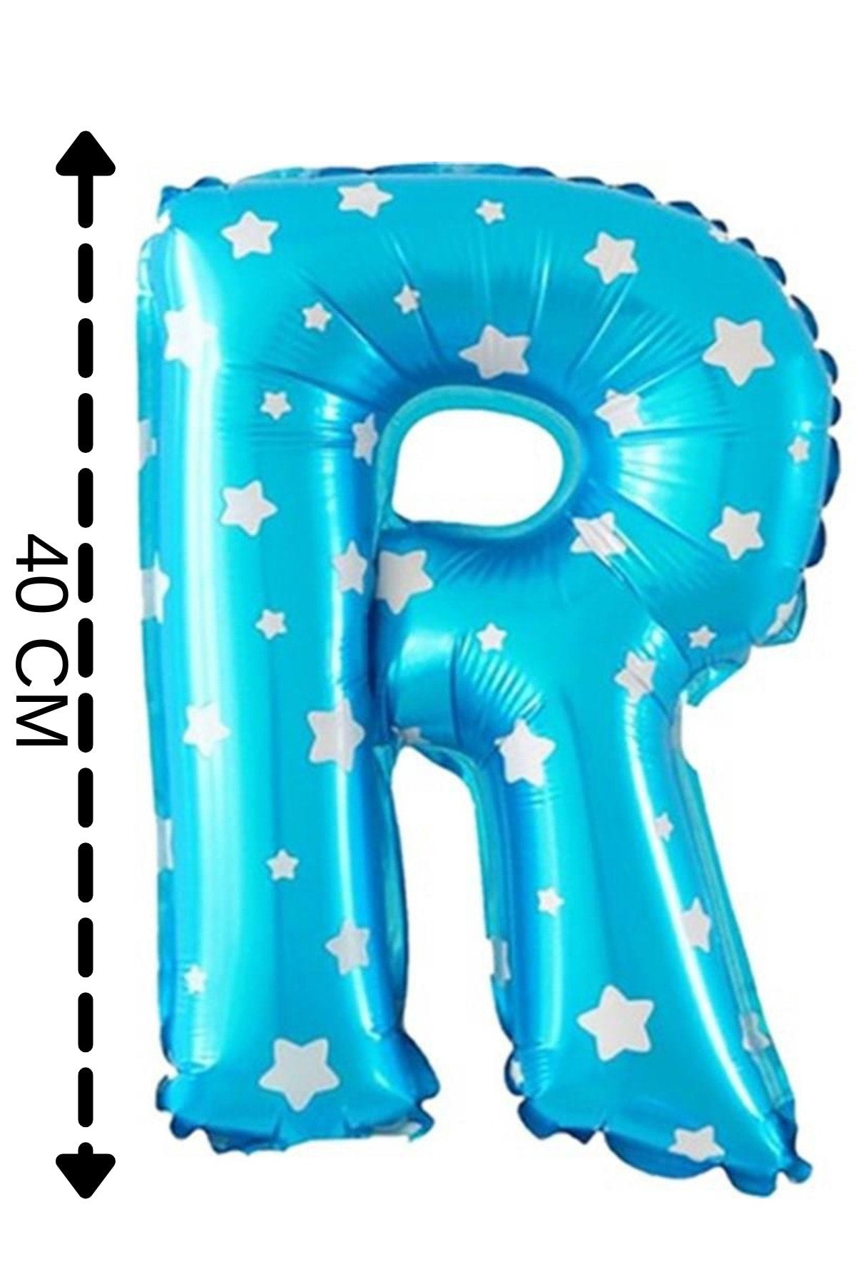 Folyo Balon R Harfi Helyum Balon 40 Cm Mavi Renk