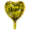 Gold İyi ki Doğdun Kalp Folyo Balon 18 inc