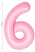 Folyo Balon 6 Rakamı Helyum Balon Pembe Renk
