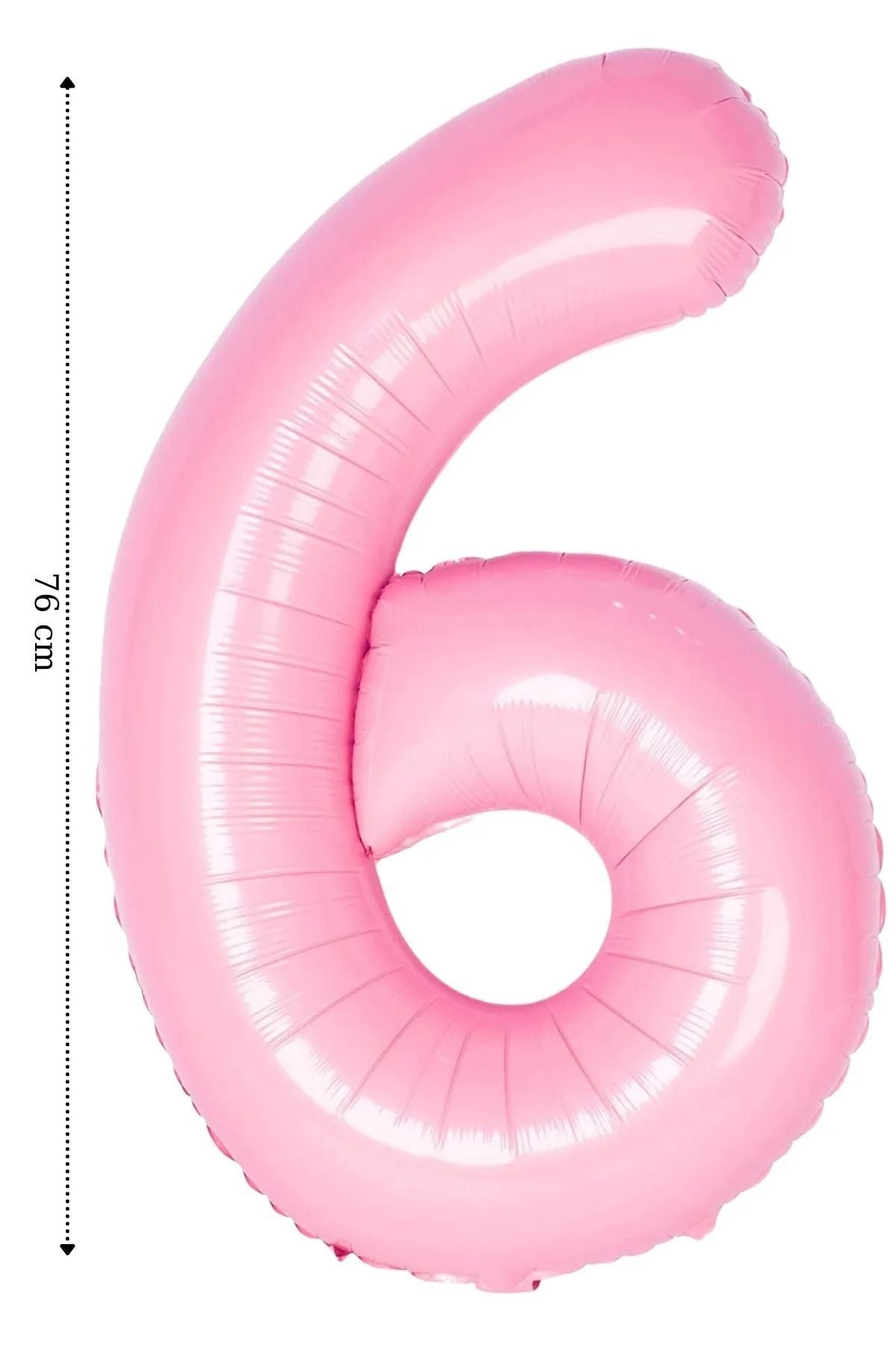 Folyo Balon 6 Rakamı Helyum Balon Pembe Renk