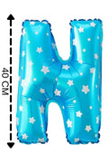 Folyo Balon N Harfi Helyum Balon 40 Cm Mavi Renk