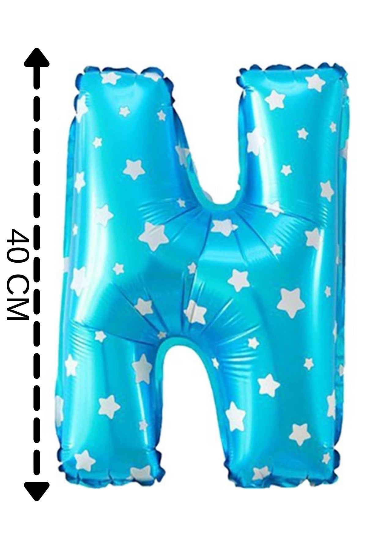 Folyo Balon N Harfi Helyum Balon 40 Cm Mavi Renk