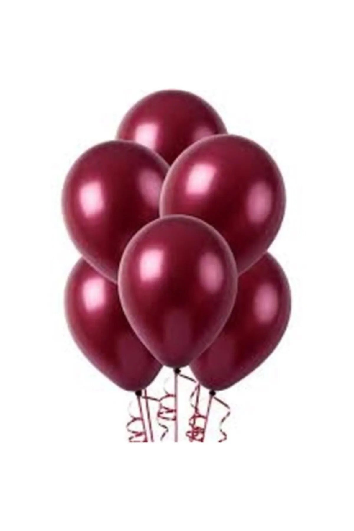 Bordo Metalik Balon 10 Adet