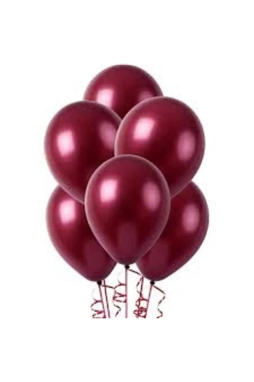 Bordo Metalik Balon 10 Adet