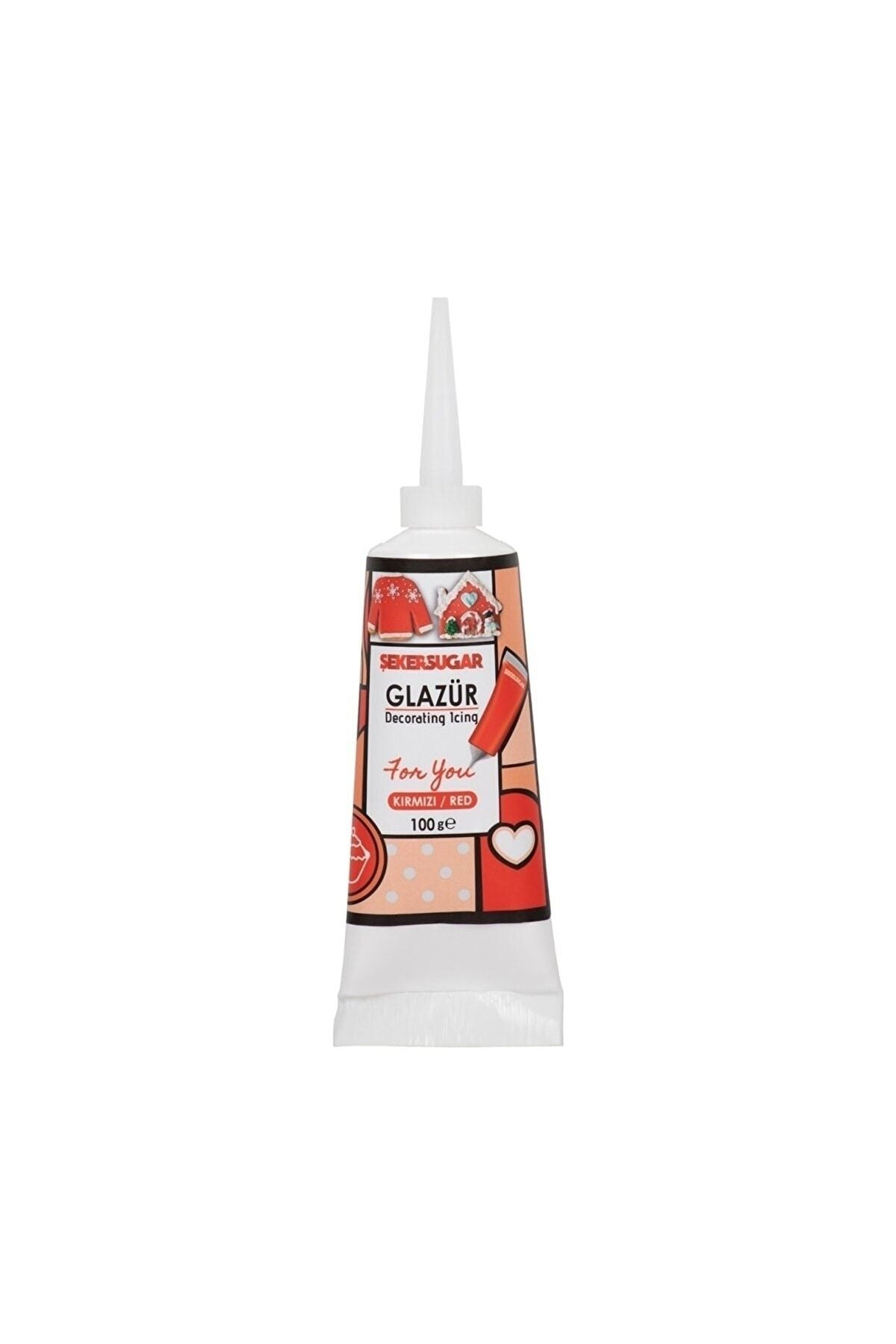 ŞEKER & SUGAR Süsleme Glazürü Kırmızı Renk 100 Gr