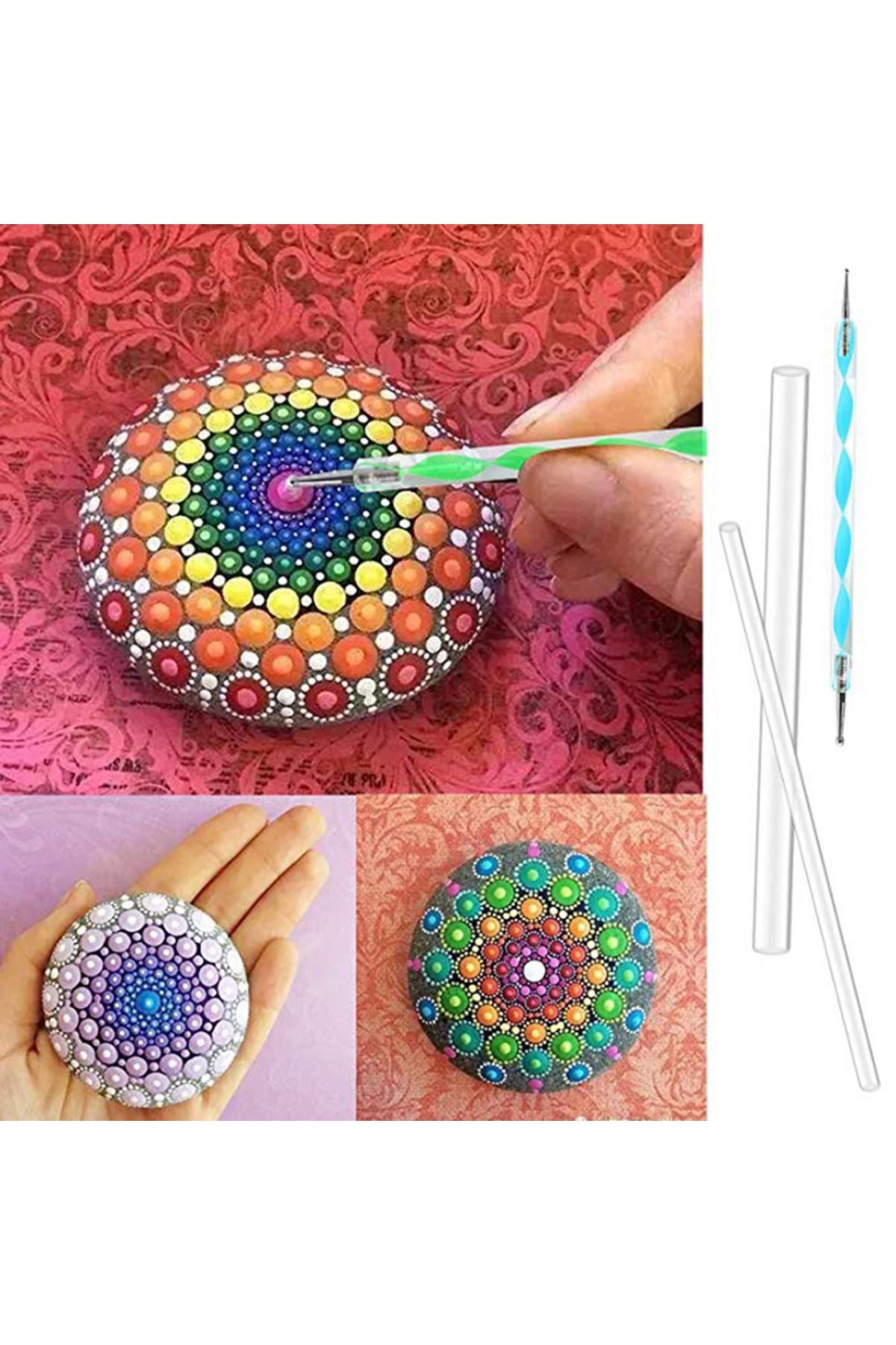 Çiçek Modelleme Çubuğu  Şeker Hamuru Çömlek Seramik Heykel Mandala Çiçek Yapma Marzipan Seti