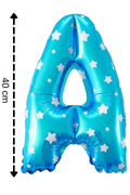 Folyo Balon A Harfi Helyum Balon 40 Cm Mavi Renk