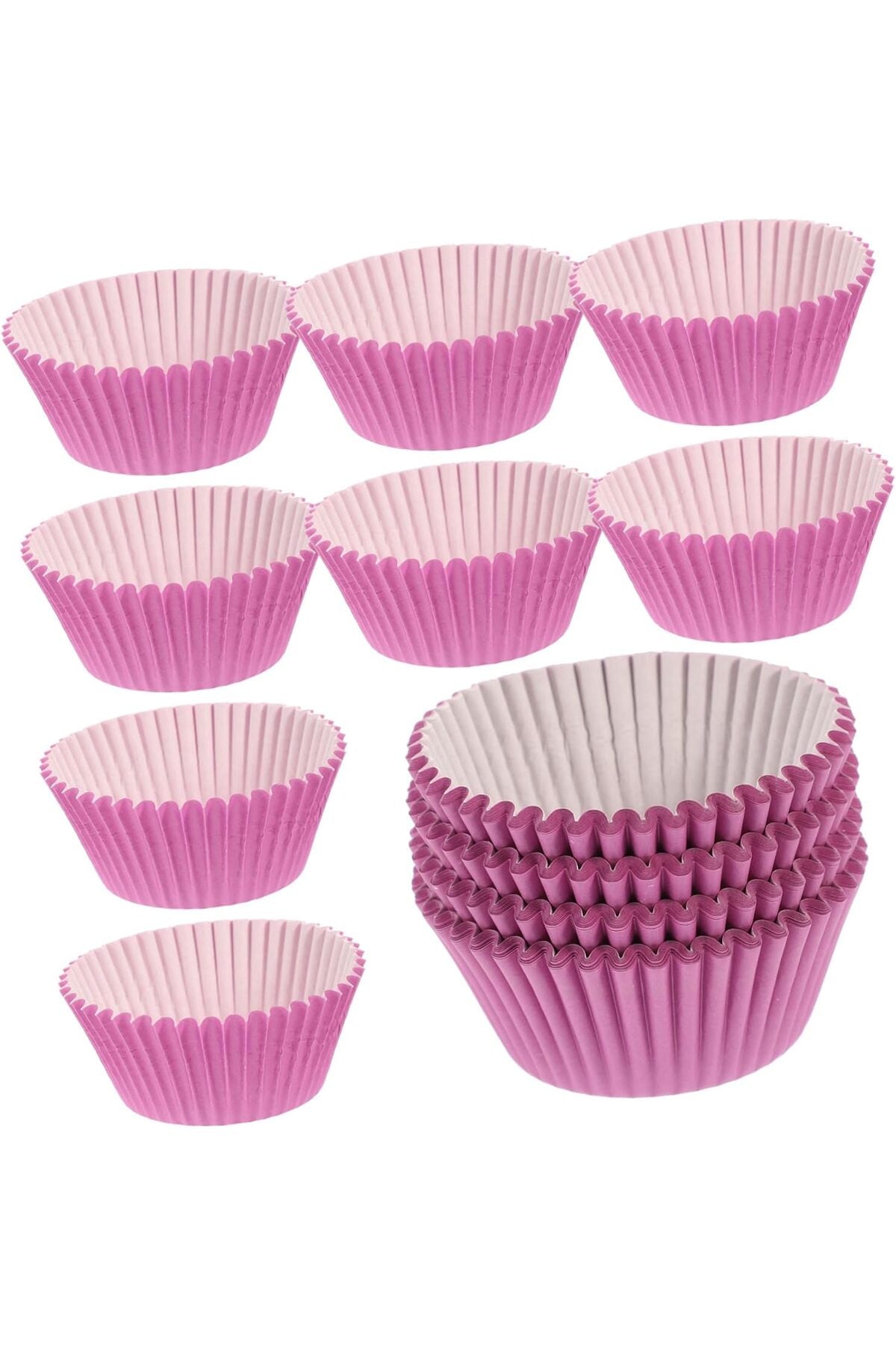 Muffin Cupcake Kek Kalıbı Kapsülü Özel Pet Kapsül 25 Adet Pembe Renk