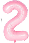 Folyo Balon 2 Rakamı Helyum Balon Pembe Renk