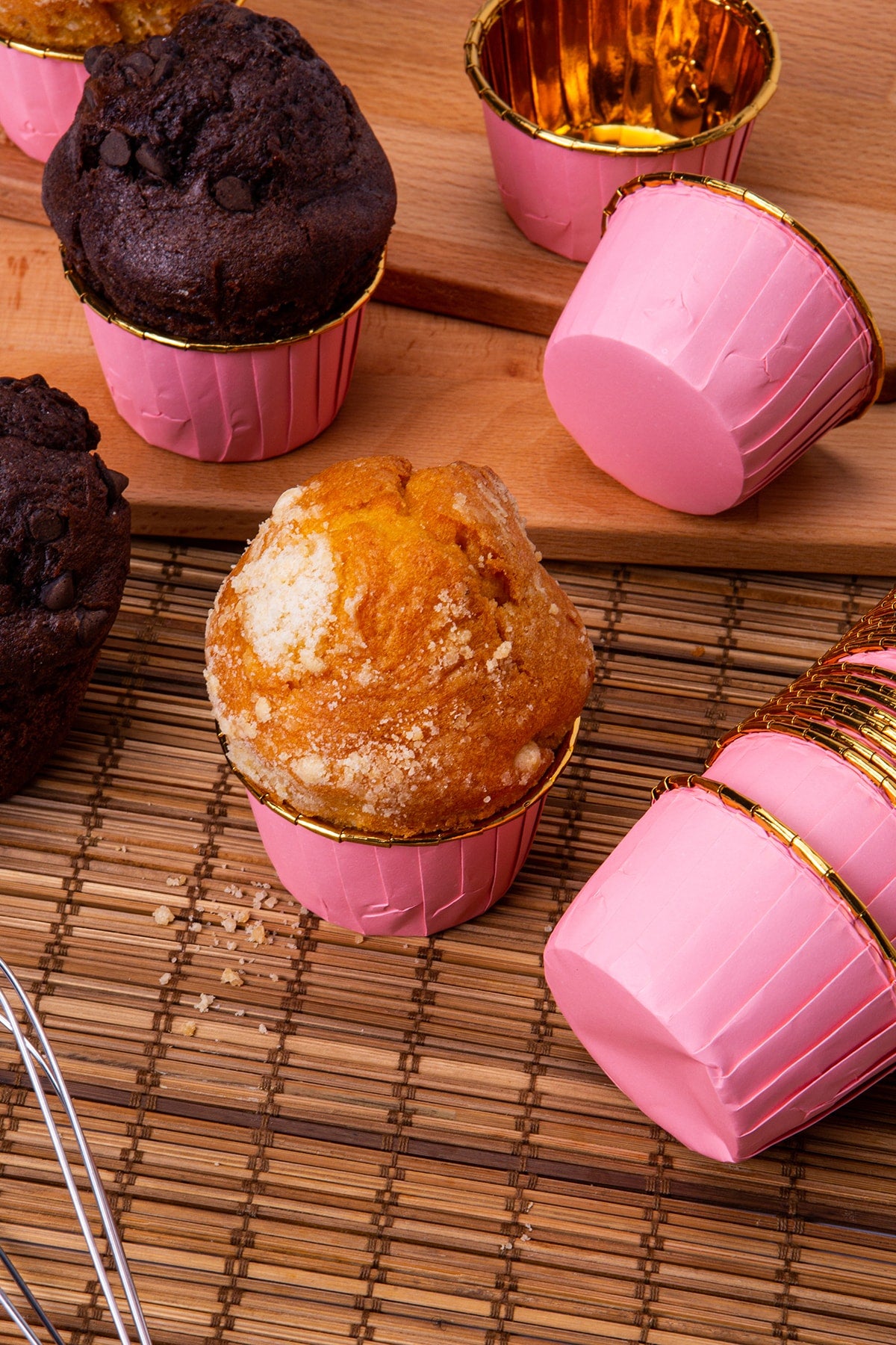 Muffin Cupcake Kalıbı İçi Gold Pembe Renk 25 Adet