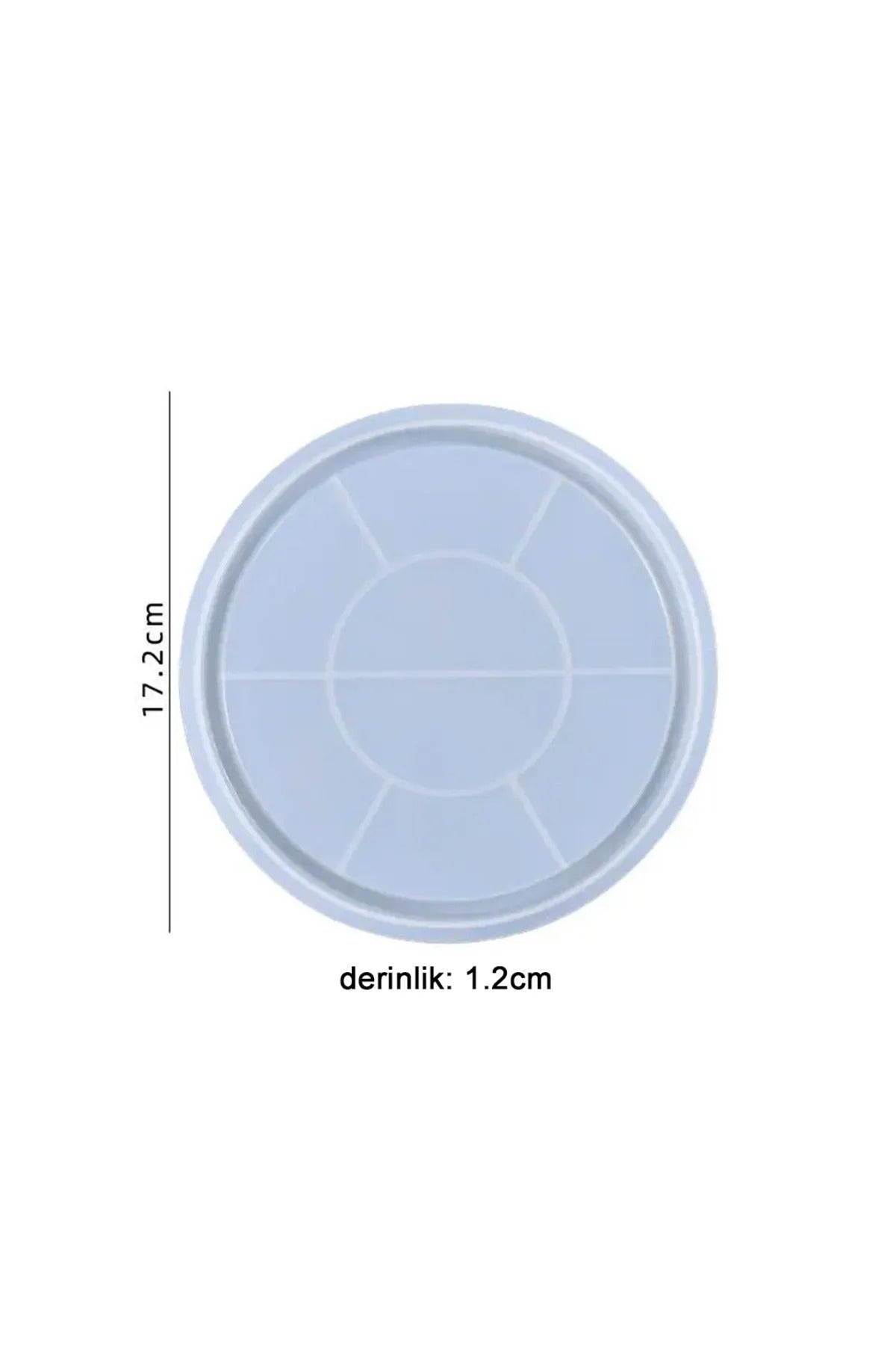 Epoksi ve Beton Yuvarlak Daire Tabak Sunumluk Silikon Kalıbı (17.2cmx1.2cm)