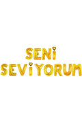 Seni Seviyorum Folyo Balon Evlilik Teklifi Sevgililer Günü Doğum Günü Set