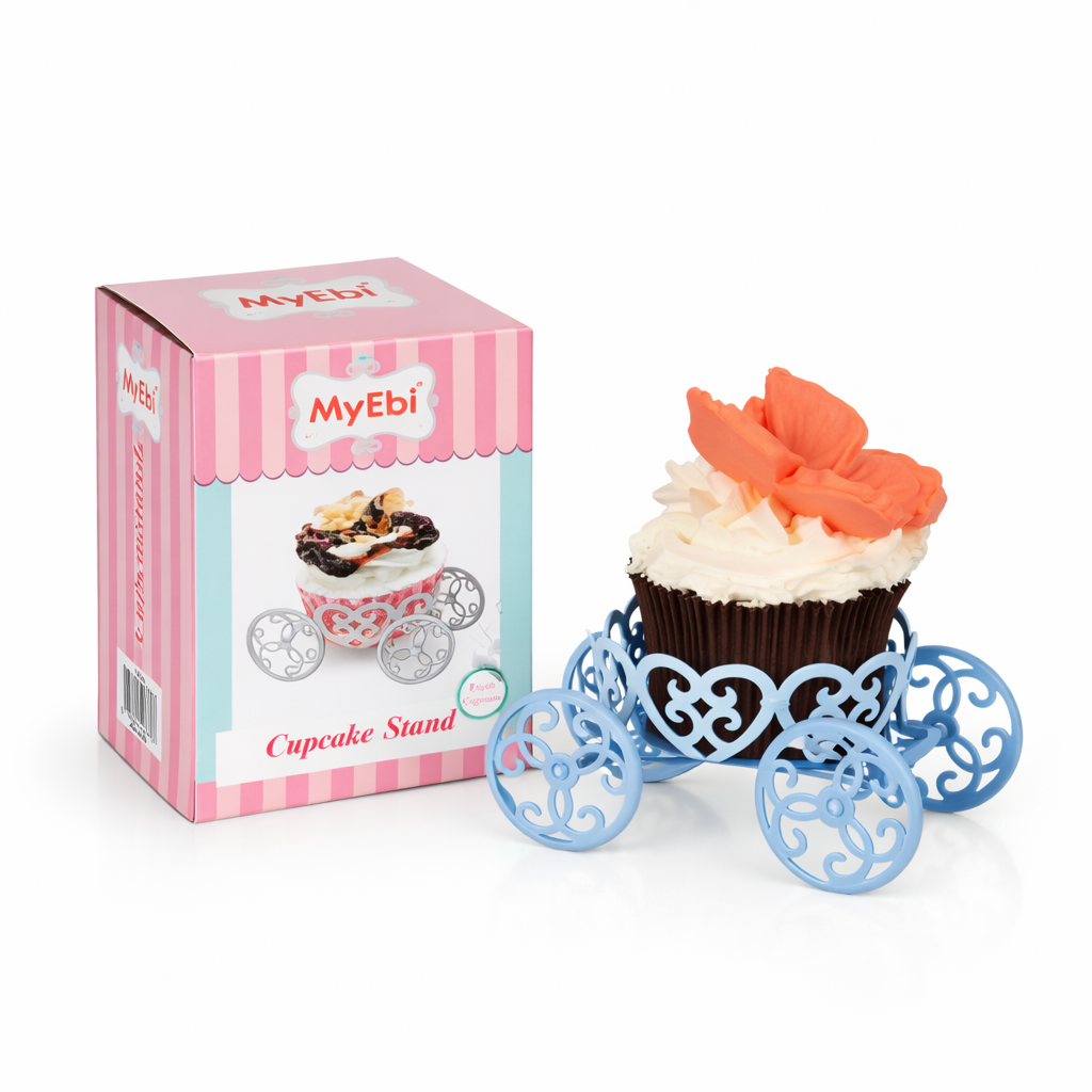 Tekli Metal Cupcake Standı Mavi Araba