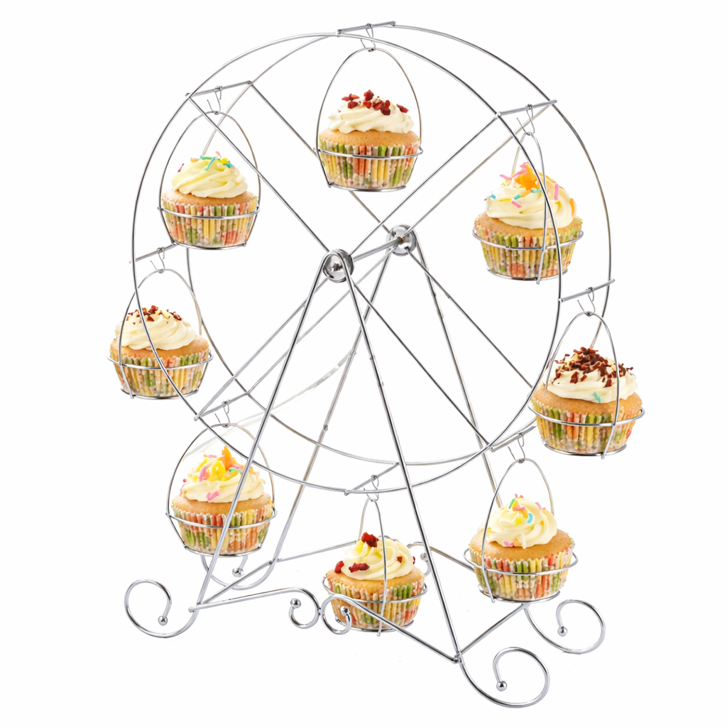 Metal Cupcake Standı Dönme Dolap – Kek ve Cupcake Sunum Standı