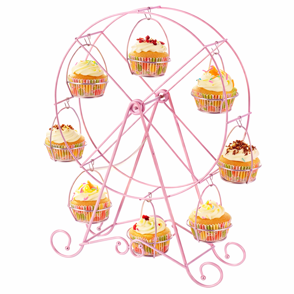 Metal Cupcake Standı Dönme Dolap – Kek ve Cupcake Sunum Standı