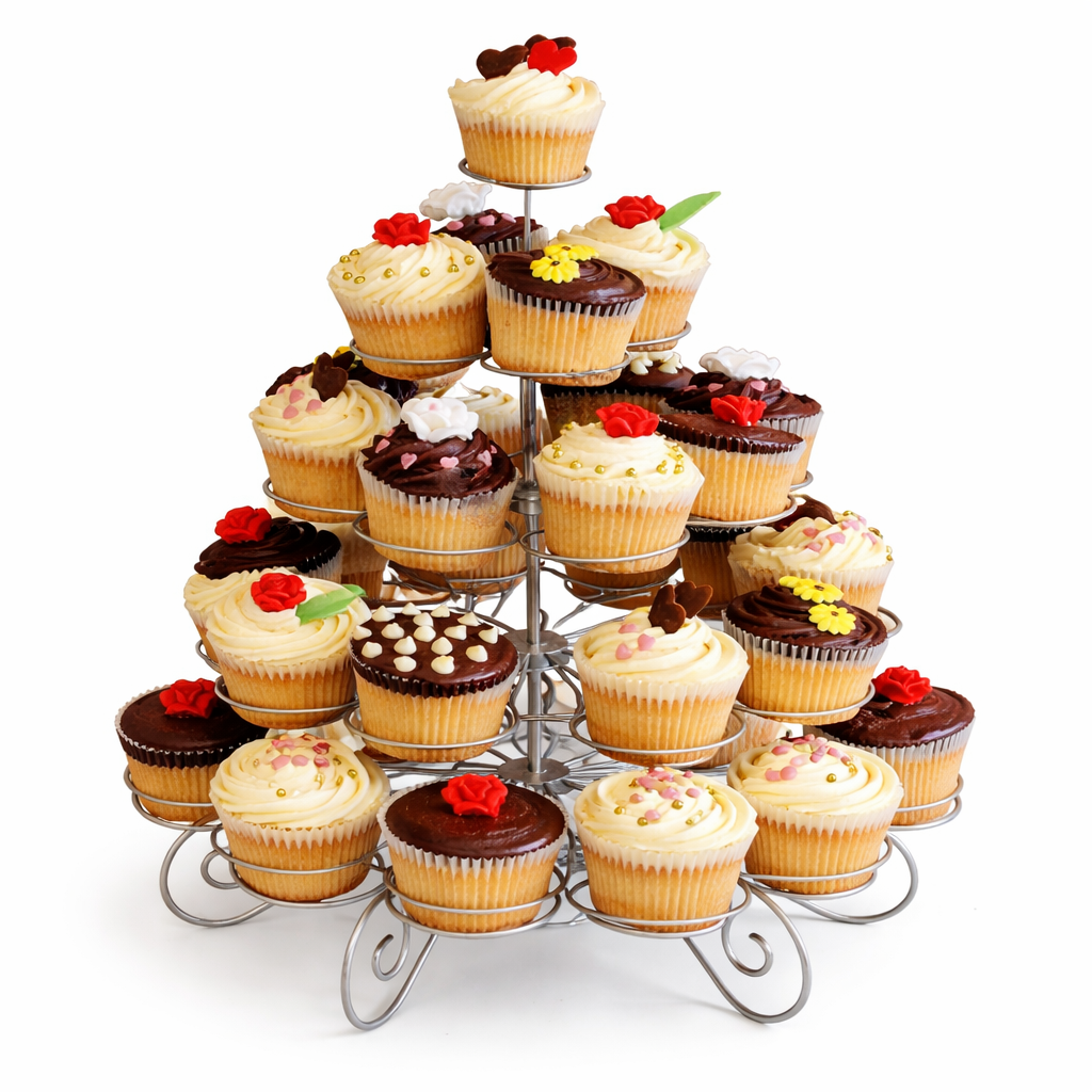 Metal Cupcake Standı 4 Katlı 23’lü – Cupcake ve Kek Sunum Standı