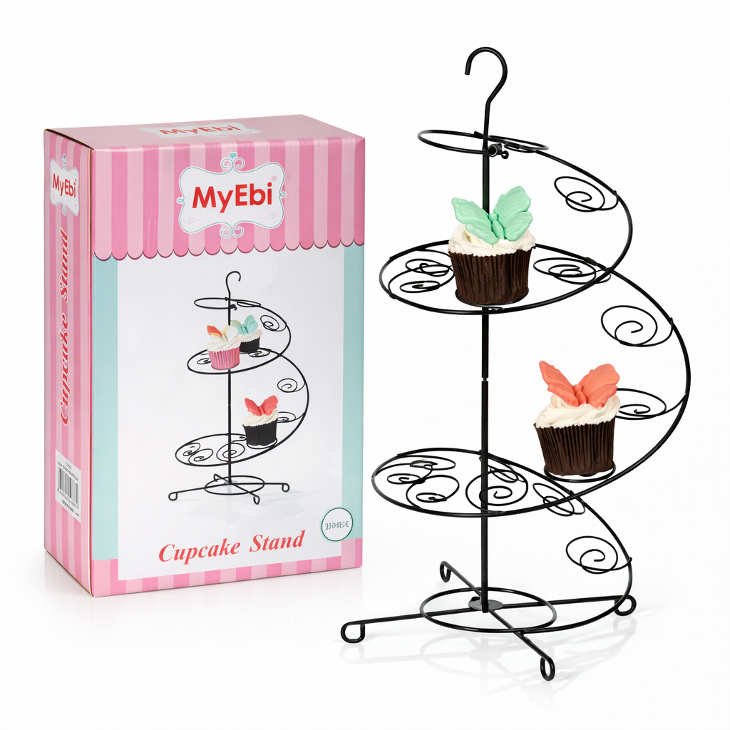 Metal Cupcake Standı Siyah – 15’li Kek ve Cupcake Sunum Standı