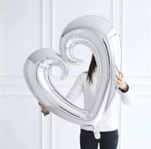Gümüş Kalp Folyo Balon 40 Inc
