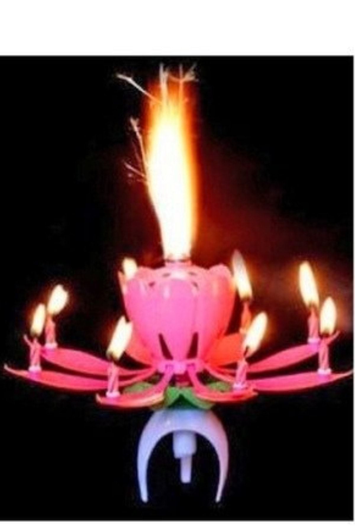 Mum Sesli Lüx Doğum Günü Mumu Happy Birthday Fon Müzik Sesi Pembe Renk