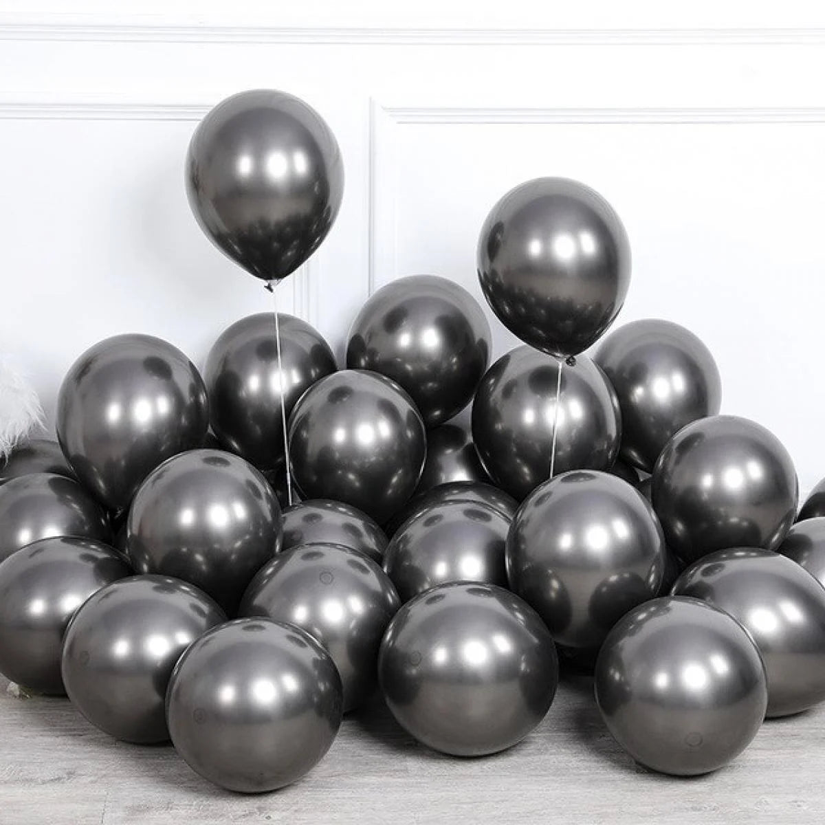 Siyah Krom Balon 5 Adet