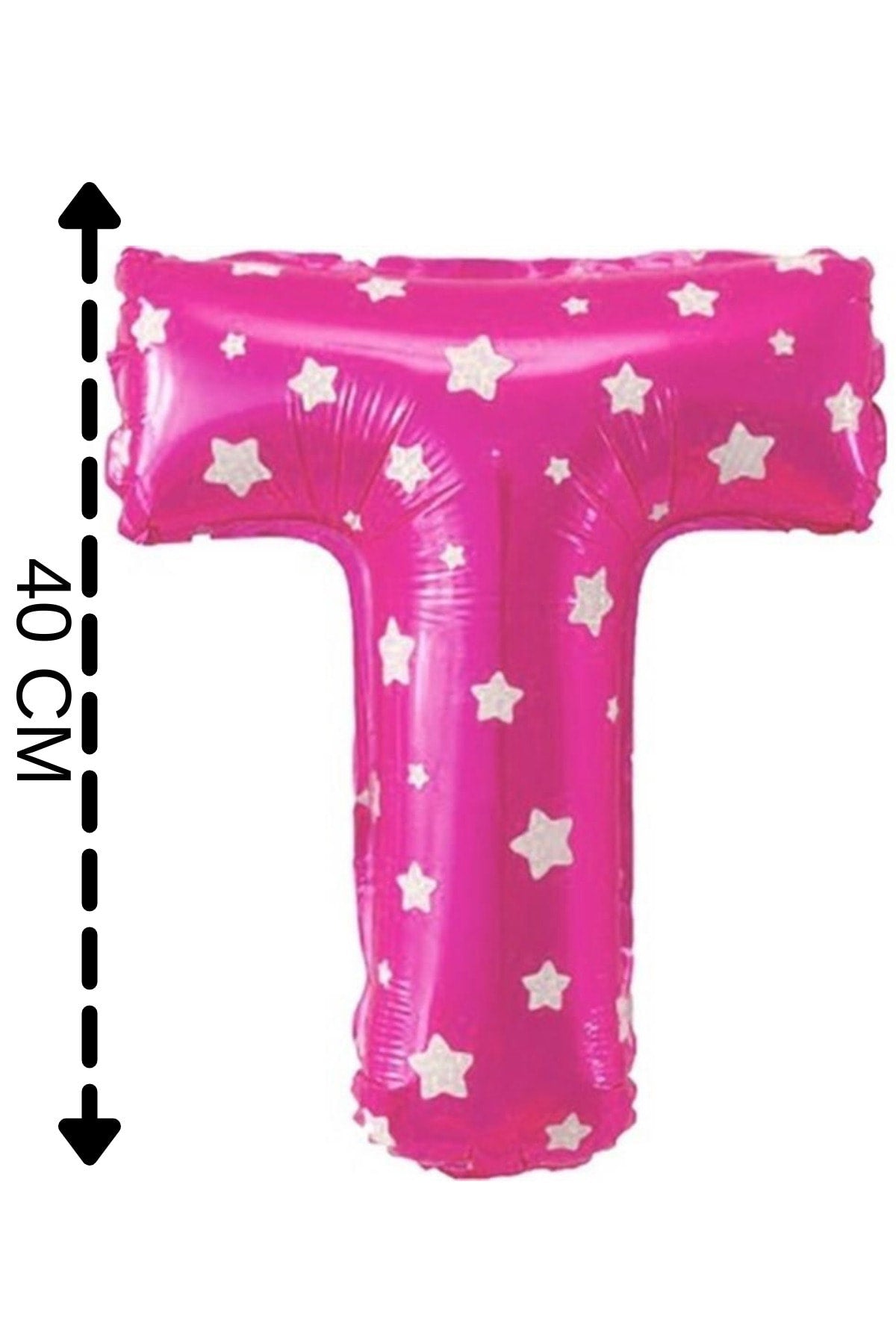 Folyo Balon T Harfi Helyum Balon 40 Cm Pembe Renk