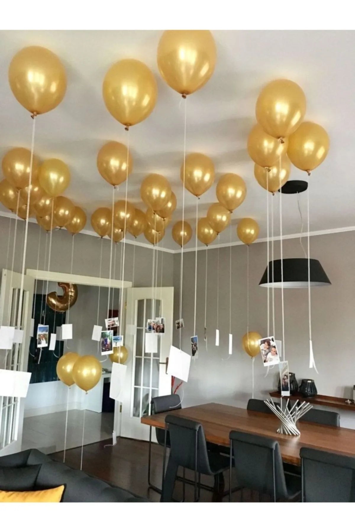 Gold Metalik Balon 10 Adet