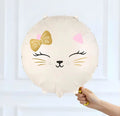 Kedi Temalı Folyo Balon Krem Renk