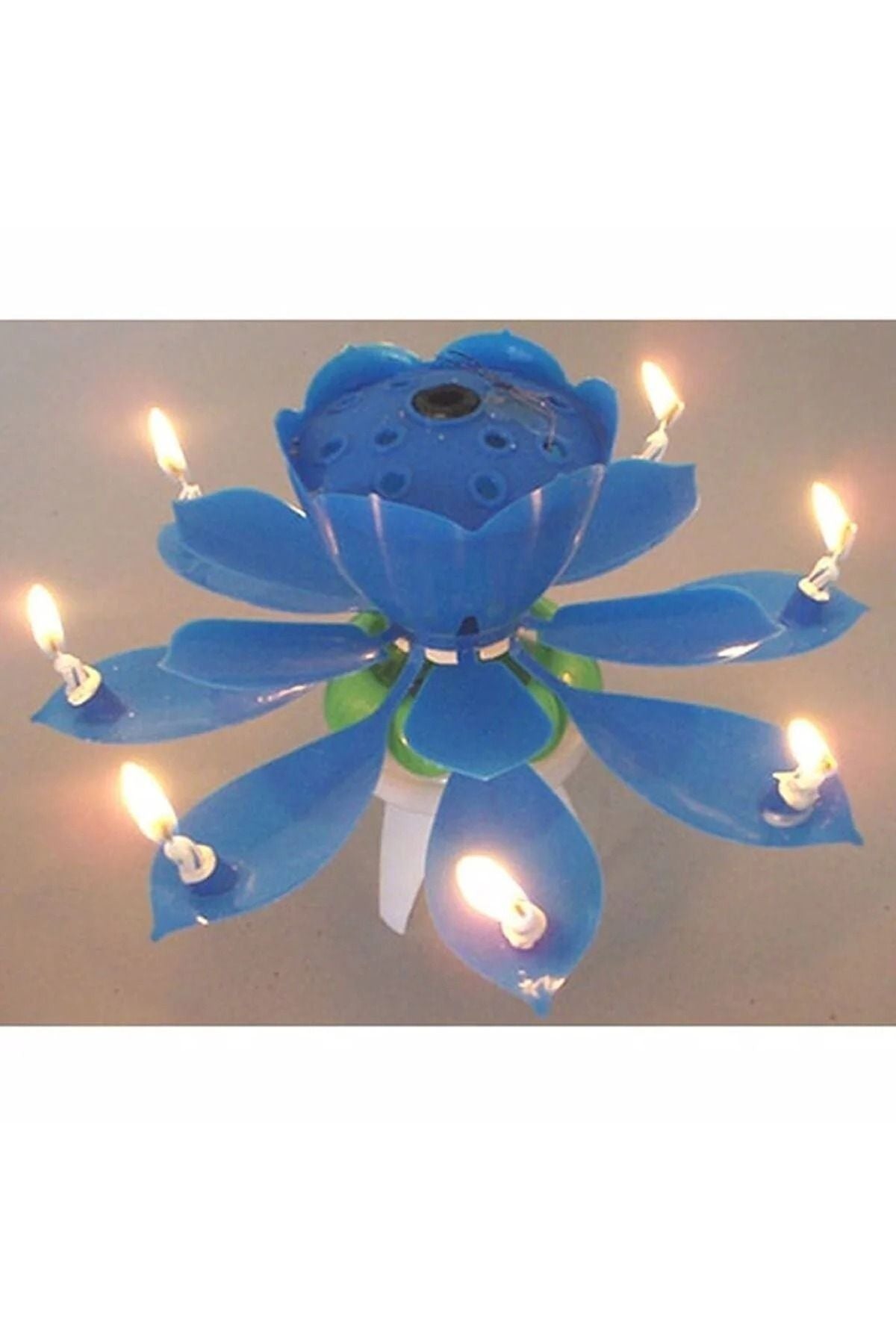 Mavi Renk Happy Birthday Melodili Müzikli Sihirli Kendinden Açılan Doğum Günü Pasta Parti Mum