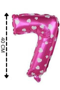 Folyo Balon 7 Rakamı Helyum Balon 40 Cm Pembe Renk