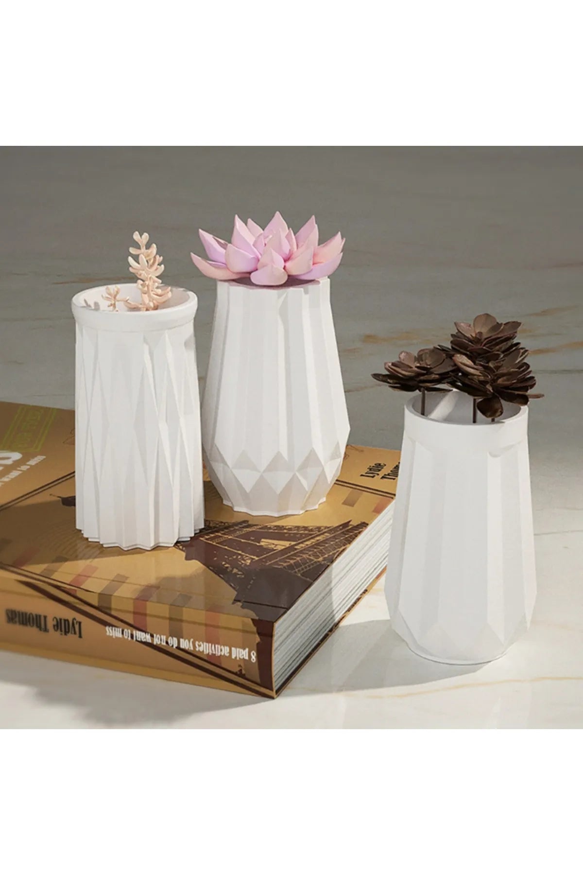 Epoksi Silikon Vazo Kalıbı Beton Vazo Taş Tozu Mumluk Kalıbı Silikon 10.5x5.9cm
