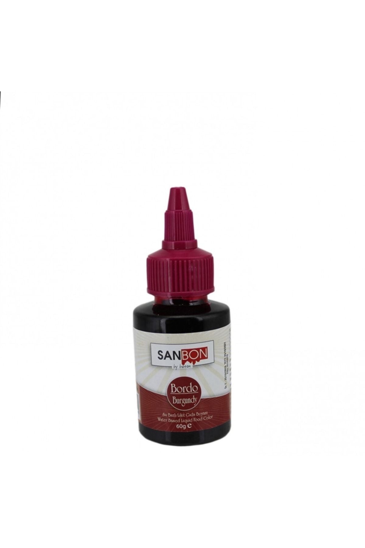 Gıda Boyası Su Bazlı Likit Sıvı Gıda Boyası 60 Gr Bordo Renk