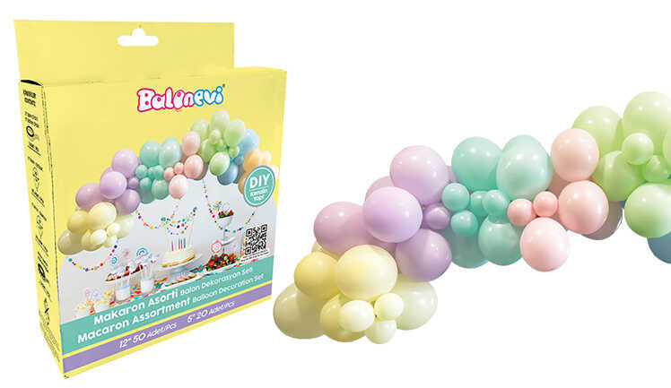 Balon Dekarasyon Makaron Set