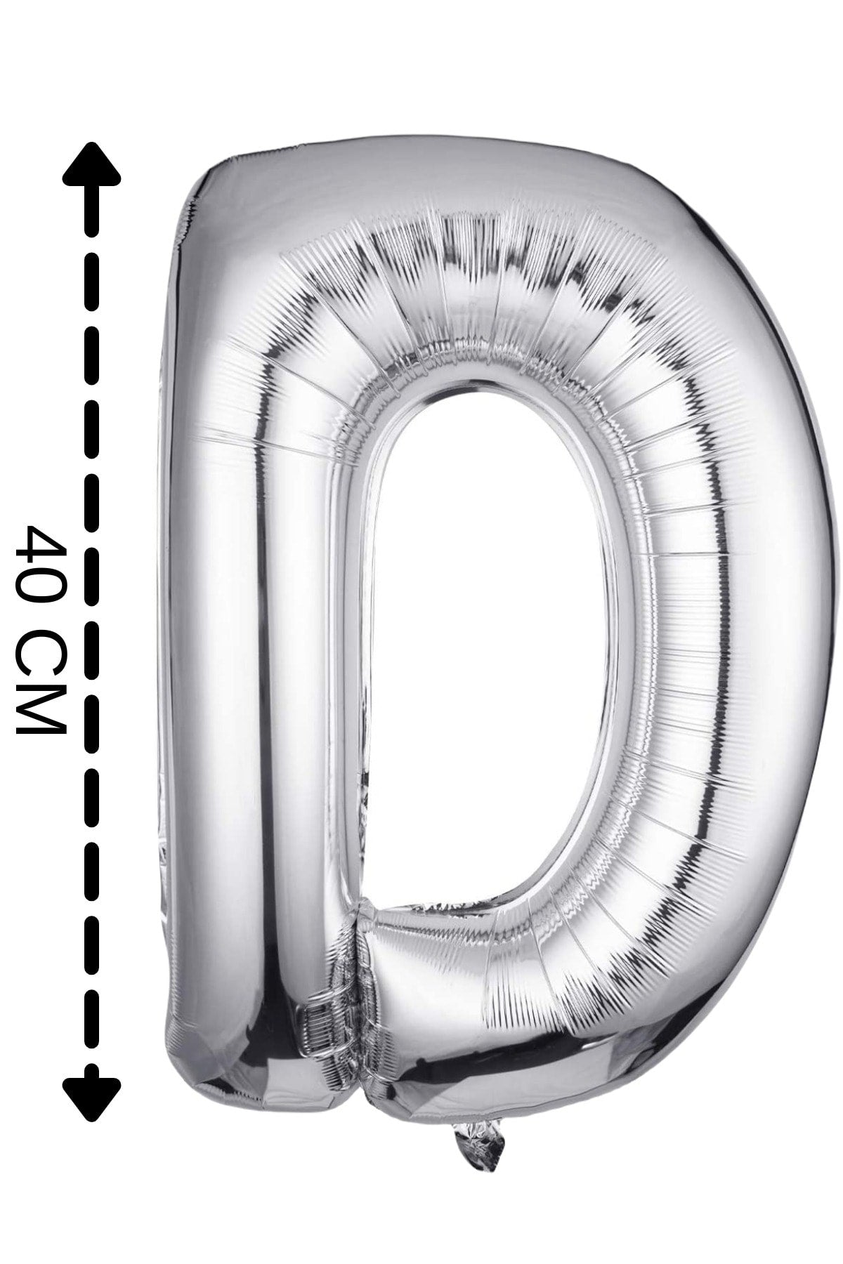 Folyo Balon D Harfi Helyum Balon 40 Cm Gümüş Renk