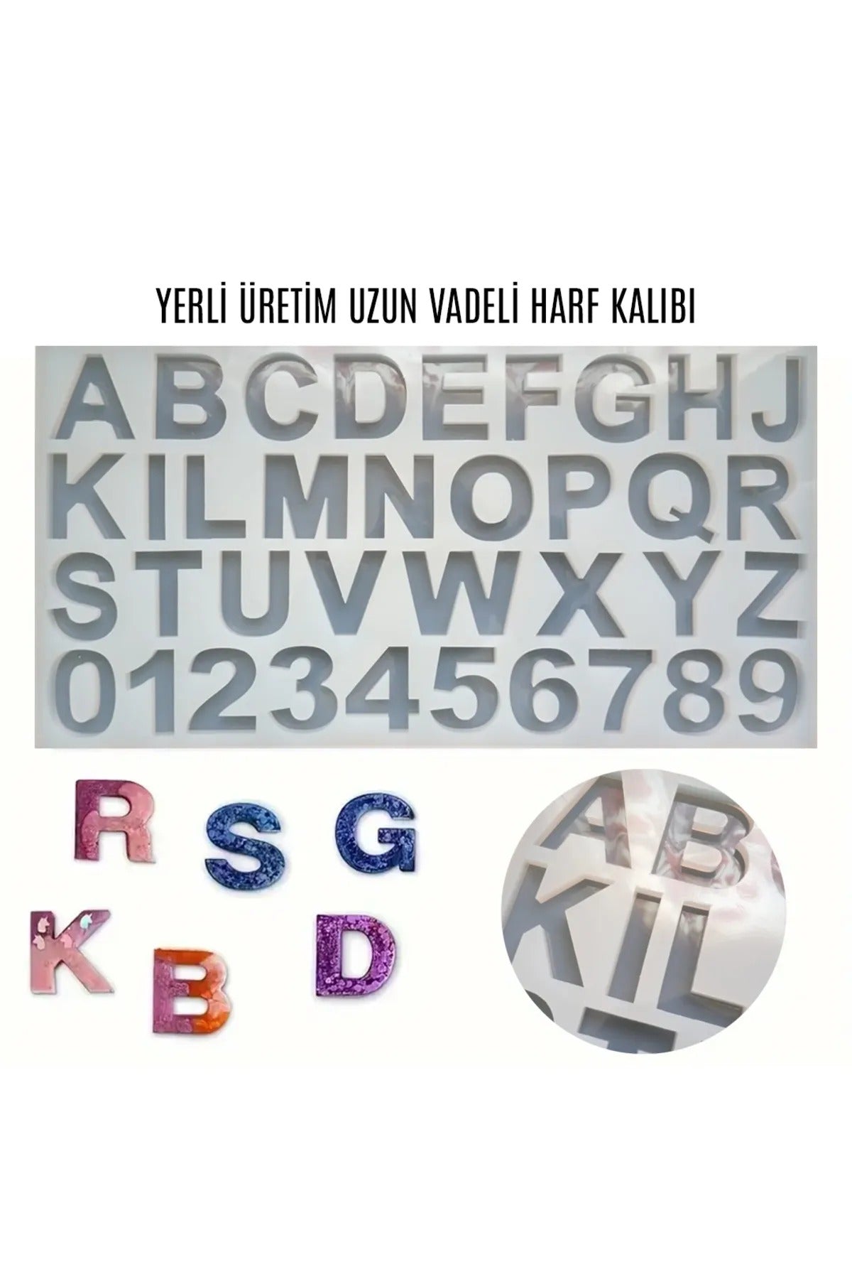 Epoksi Büyük Harf Kalıbı Takı Anahtarlık Kalıbı Silikon