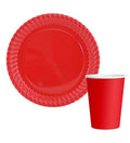 Kırmızı Karton Tabak Bardak Set